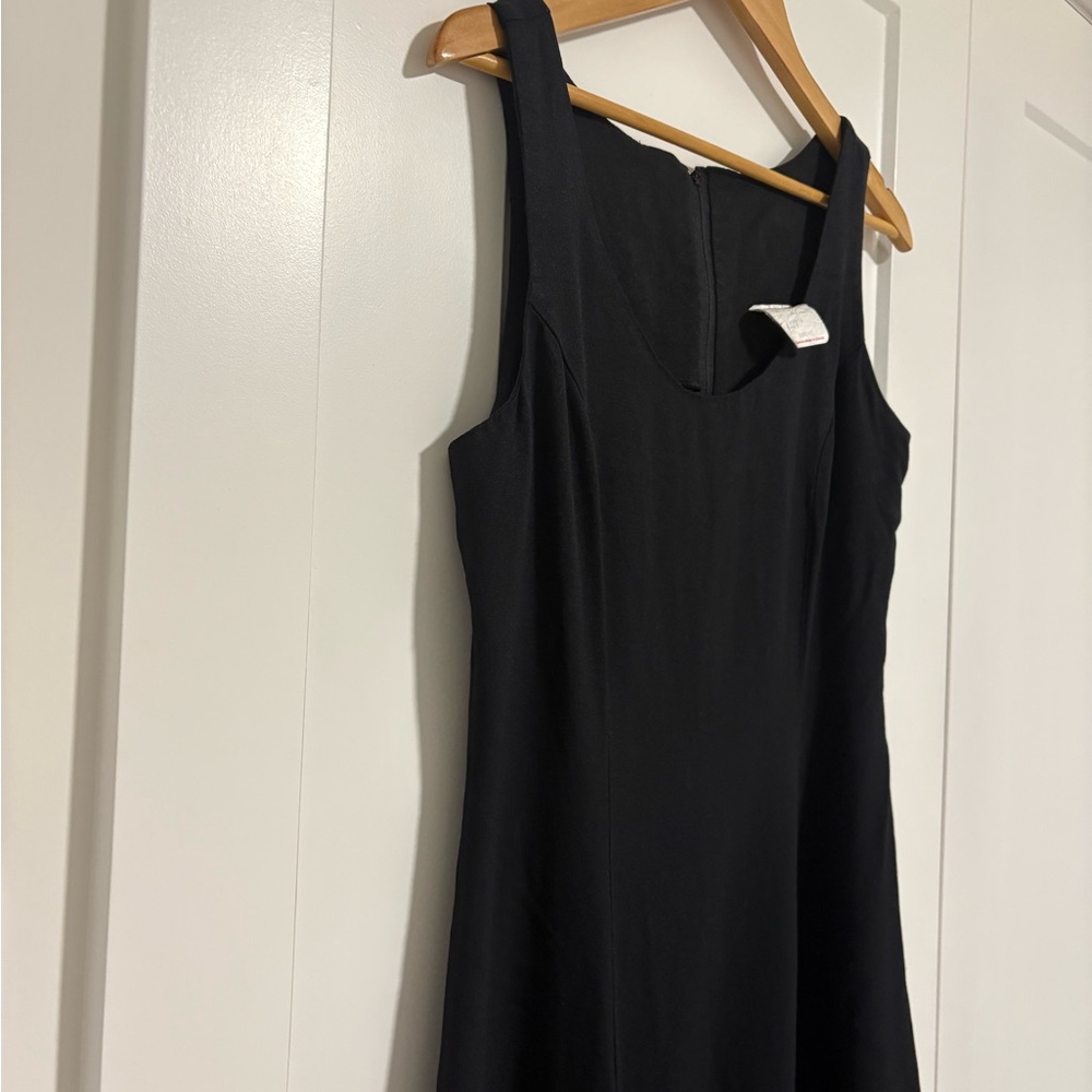 Classic Sleeveless A-line Black Midi Dress Women’s Size Medium 10 - Picture 3 of 12